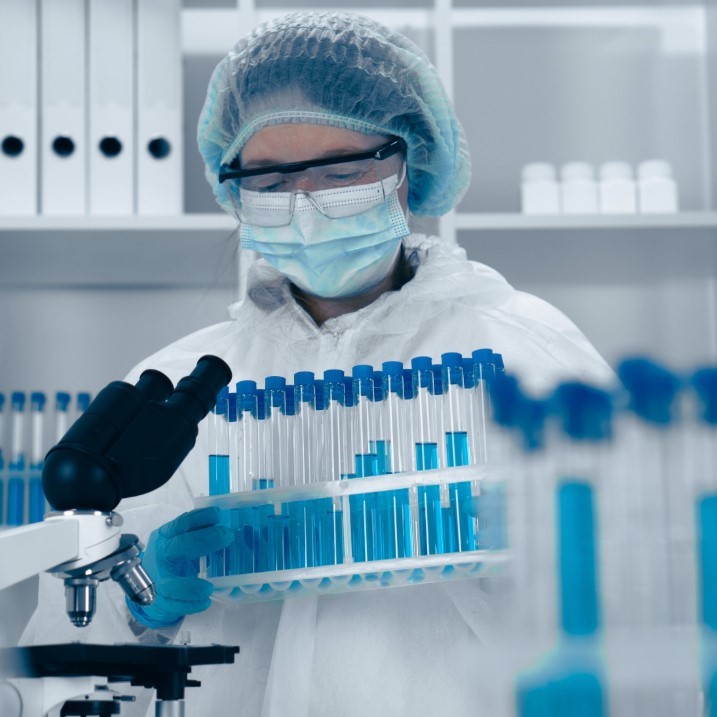 scientist analyzing samples