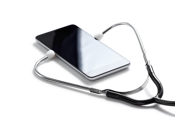 phone surrounded by stethoscope